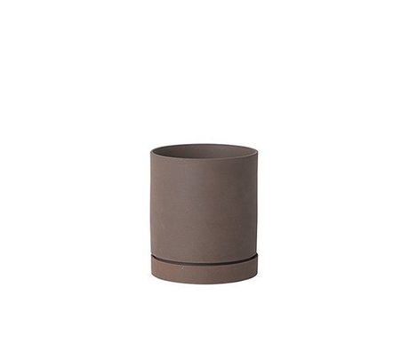 Ferm Living Blumentopf Sekki rotbraun Keramik large Ø15,7x13.5cm