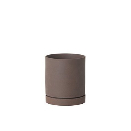 Ferm Living Vaso per fiori Sekki in ceramica rosso scuro grande Ø15,7x13,5 cm