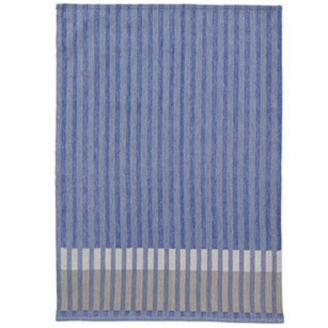 Ferm Living Strofinaccio in grani di cotone jacquard grana blu 50x70cm