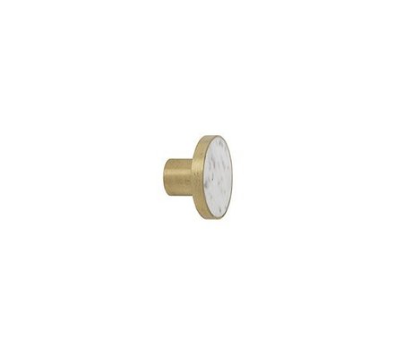 Ferm Living Gancho de pared Agata Moss piedra grande de metal blanco Ø4x2.5cm