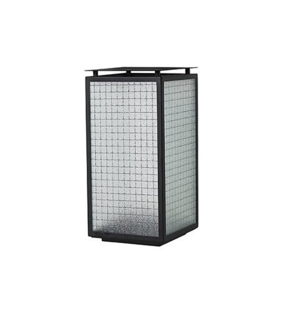 Lantern Haze Black Steel Glass 16 5x16 5x33cm