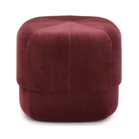 Normann Copenhagen Puff Circus dark red velor small 40x46x46cm