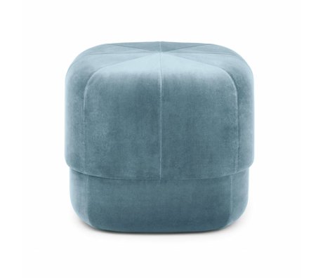 Normann Copenhagen Puff Circus azul claro terciopelo pequeño 40x46x46cm