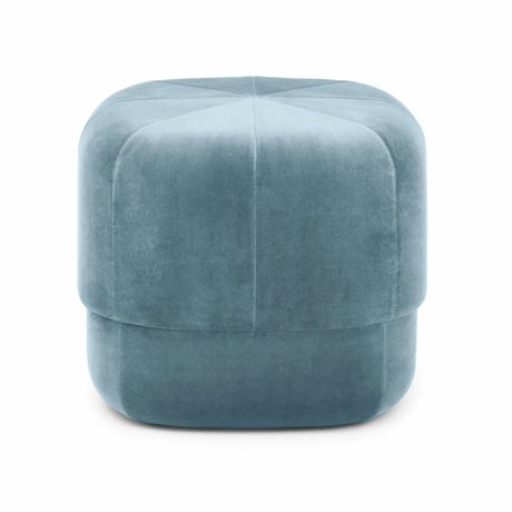 Normann Copenhagen Puff Circus bleu ciel velours petit 40x46x46cm