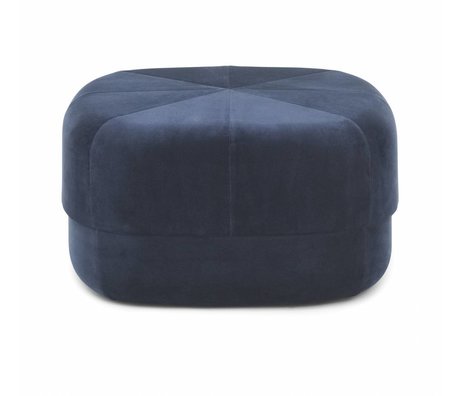 Normann Copenhagen Circo Puff terciopelo azul oscuro grande 35x65x65cm