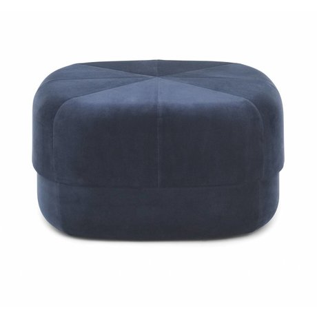 Normann Copenhagen Puff Circus bleu foncé velours grand 35x65x65cm