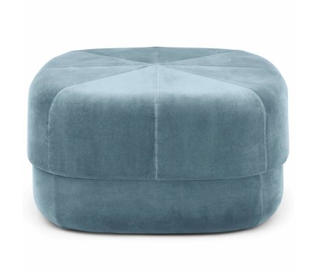 Normann Copenhagen Puff Circus azzurro velour grande 35x65x65cm