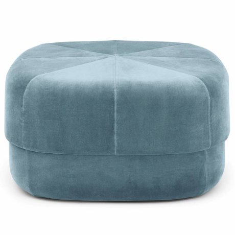 Normann Copenhagen Puff Circus azzurro velour grande 35x65x65cm