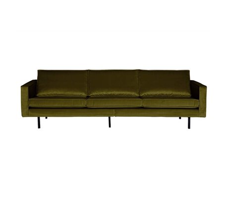 BePureHome Canapé Rodeo 3 places olive velours 85x277x86cm