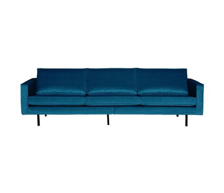 BePureHome Sofa Rodeo 3-Sitzer blau Samt 85x277x86cm