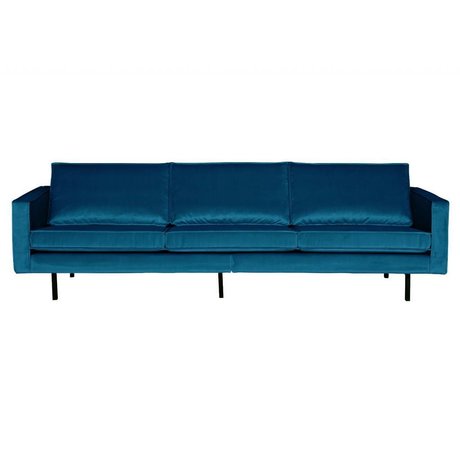 BePureHome Sofa Rodeo 3-Sitzer blau Samt 85x277x86cm