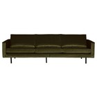 BePureHome Divano Rodeo 3 posti verde Hunter velluto verde 85x277x86cm