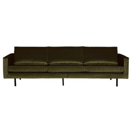 BePureHome Divano Rodeo 3 posti verde Hunter velluto verde 85x277x86cm