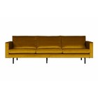 BePureHome Canapé Rodeo 3 places velours ocre jaune 85x277x86cm