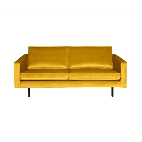 BePureHome Sofa Rodeo 2,5-Sitzer ocker-gelb Samt 190x86x85cm