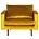 BePureHome Fauteuil Rodeo ocre-velours jaune 105x86x85cm