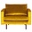 BePureHome Fauteuil Rodeo ocre-velours jaune 105x86x85cm