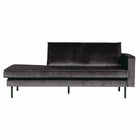 BePureHome Bank Daybed right anthracite gray velvet velvet 203x86x85cm