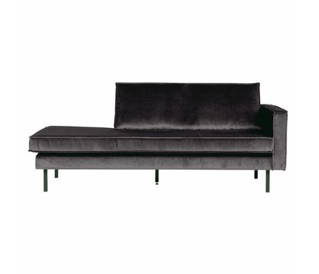 BePureHome Banque Daybed droit velours velours gris anthracite 203x86x85cm