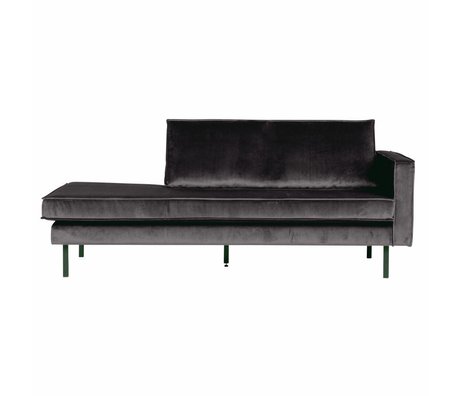 BePureHome Sofa Daybed rechts anthrazit-grau Samt 203x86x85cm