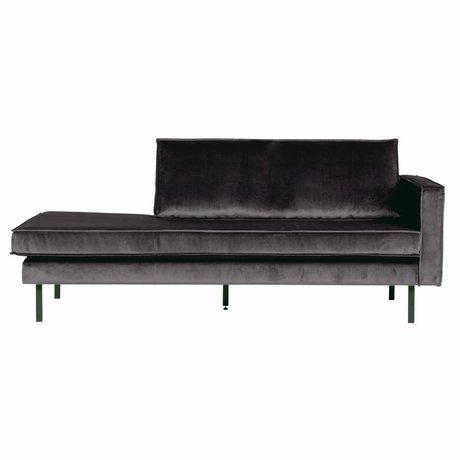 BePureHome Sofa Daybed rechts anthrazit-grau Samt 203x86x85cm