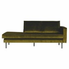 BePureHome Banque Daybed droit velours velours vert olive 203x86x85cm