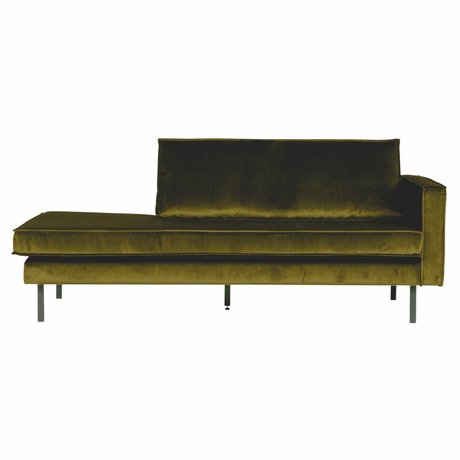 BePureHome Bank Daybed right olive green velvet velvet 203x86x85cm