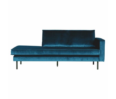 BePureHome Sofá cama de terciopelo azul derecho 203x86x85cm