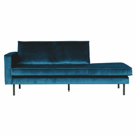 BePureHome Sofa Daybed links blau Samt 203x86x85cm