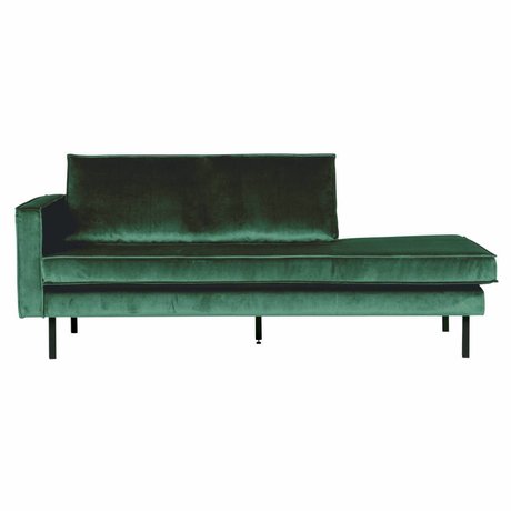 BePureHome Banquette de lit à gauche Green Forest vert velours velours 203x86x85cm