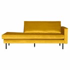 BePureHome Canapé lit de repos droit ocre jaune velours 203x86x85cm