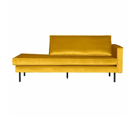 BePureHome Canapé lit de repos droit ocre jaune velours 203x86x85cm