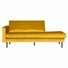 BePureHome Bank Daybed left ocher yellow velvet velvet 203x86x85cm