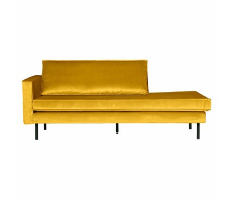 BePureHome Banque Daybed gauche 203x86x85cm de velours de velours ocre