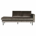 BePureHome Canapé Daybed droit taupe marron velours 203x86x85cm