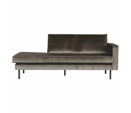 BePureHome Sofa Daybed højre taupe brun velvet 203x86x85cm