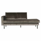 BePureHome Sofa Daybed left taupe brown velvet 203x86x85cm