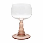 HK-living Copa de vino con pie de color rosa vidrio 8,5x8,5x13,5cm