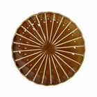 HK-living Assiette à pâtisserie Kyoto marron rayé en céramique 20x20x3cm