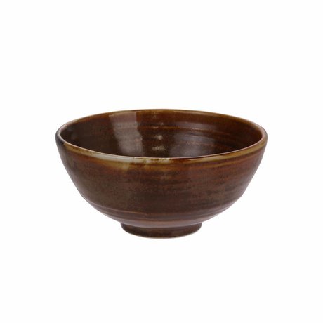 HK-living Dessertskål Kyoto Rustikbrun Porcelæn 11,5x11,5x5cm