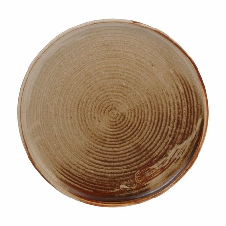 HK-living Plate Kyoto Diner rustic brown porcelain 26x26x3cm