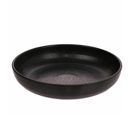 HK-living Plate Kyoto Pasta rustic brown porcelain 21,5x21,5x4,8cm