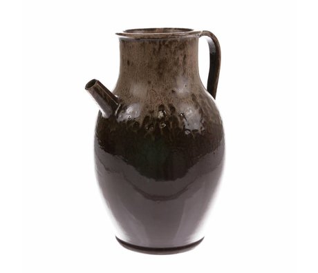 HK-living Brocca L in ceramica marrone 20x20x31cm