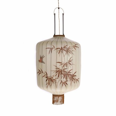 HK-living Lantern L cream colored cotton 42x42x52 / 92cm