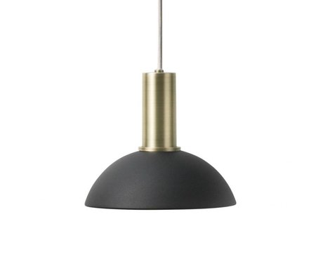 Ferm Living Lampe suspendue Hoop Low noir laiton couleur or métal