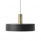 Ferm Living Lampe suspendue Record Low noir laiton couleur or métal