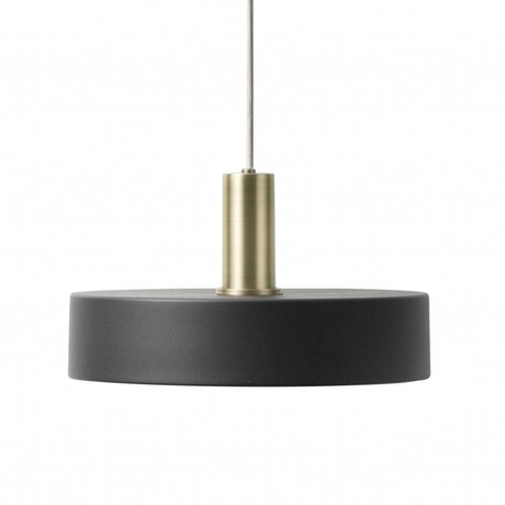 Ferm Living Lampada a sospensione Disco in metallo dorato color ottone nero