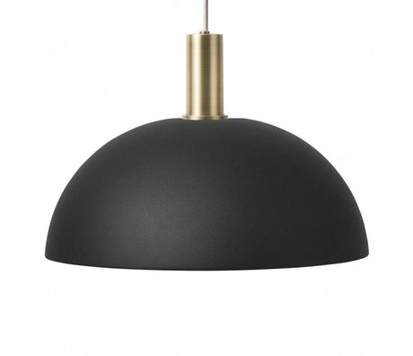 Ferm Living Lampada a sospensione Cupola Basso nero in ottone color oro metallizzato