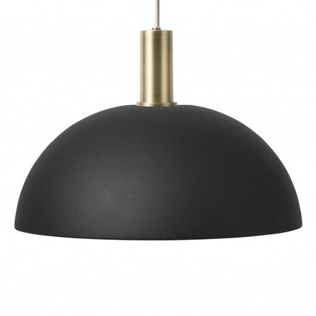 Ferm Living Lampada a sospensione Cupola Basso nero in ottone color oro metallizzato