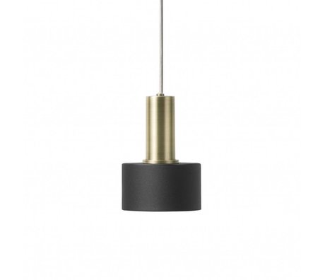 Ferm Living Pendelleuchte  Disc Low schwarz messingfarben goldfarben Metall